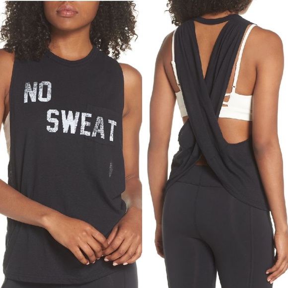 Free People Tops - NEW FREE PEOPLE No Sweat Cross Back Tank 🖤